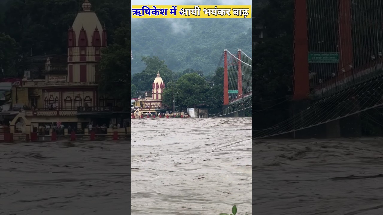 ऋषिकेश में आयी भयंकर बाढ़ #shorts #haridwar #floods #rishikesh