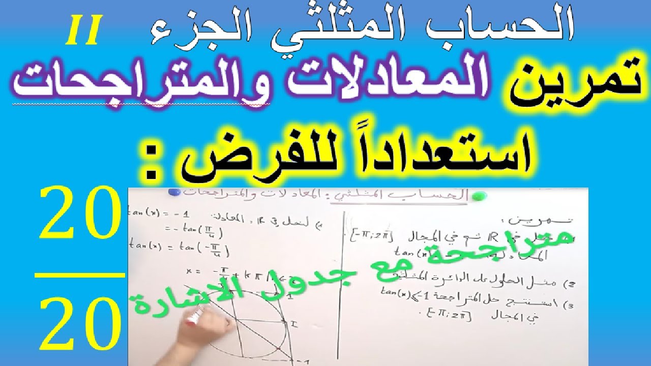 الحساب المثلثي المعادلات والمتراجحات tan(x)