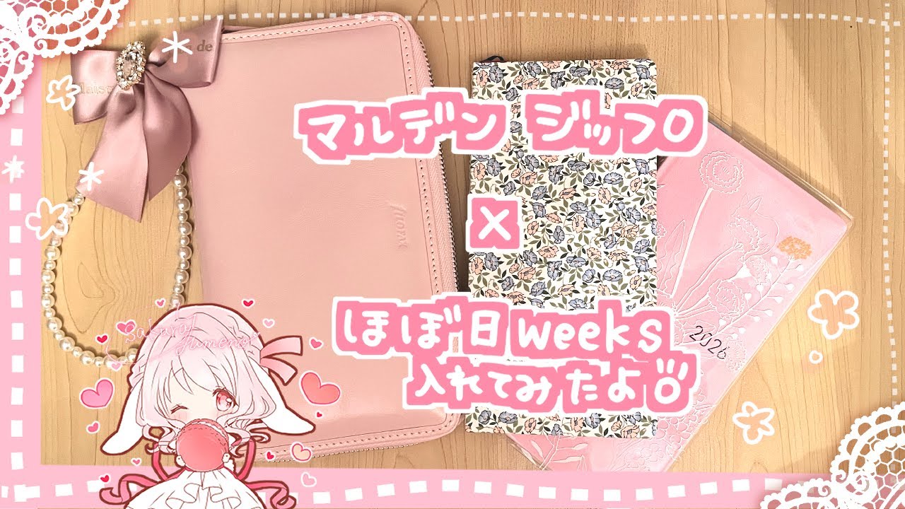 🌸【開封💖】『マルデン　コンパクトジップ』✖️『ほぼ日手帳 weeks 2026』入れてみた✨｜fILOFAX ｜ HOBONICHI