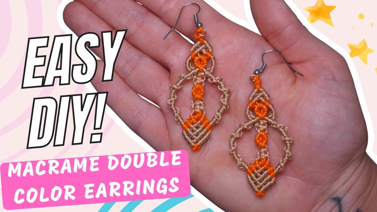 DIY Macrame Earrings: Double Color Design
