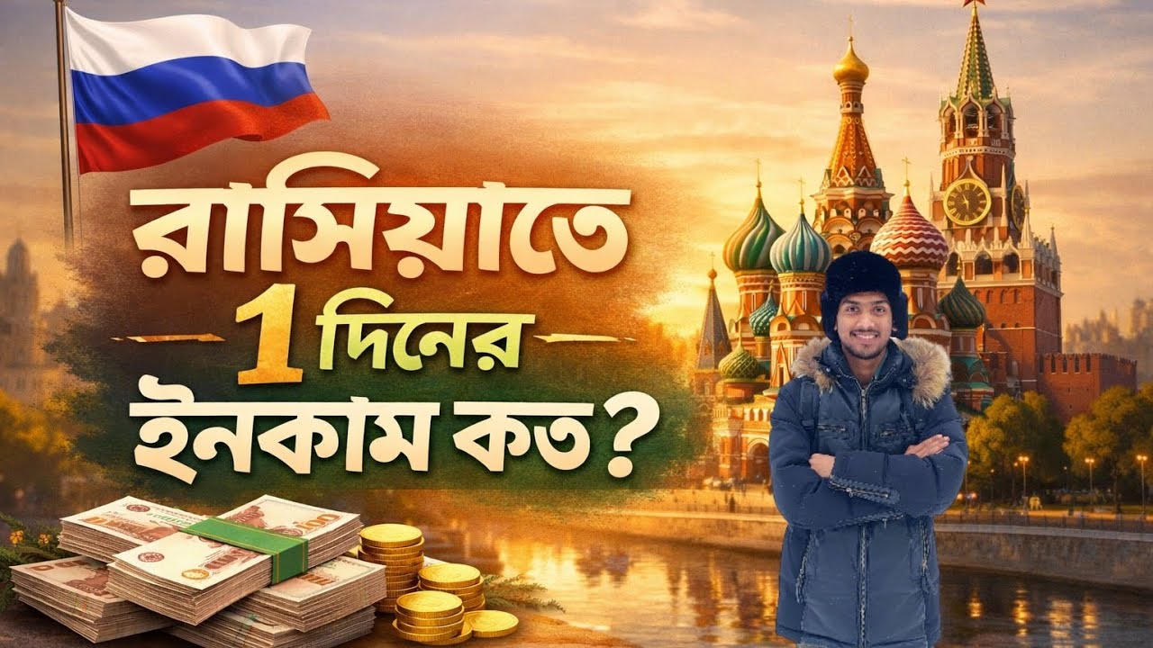 রাশিয়াতে ১ দিনে কত টাকা ইনকাম কত ?  🇷🇺