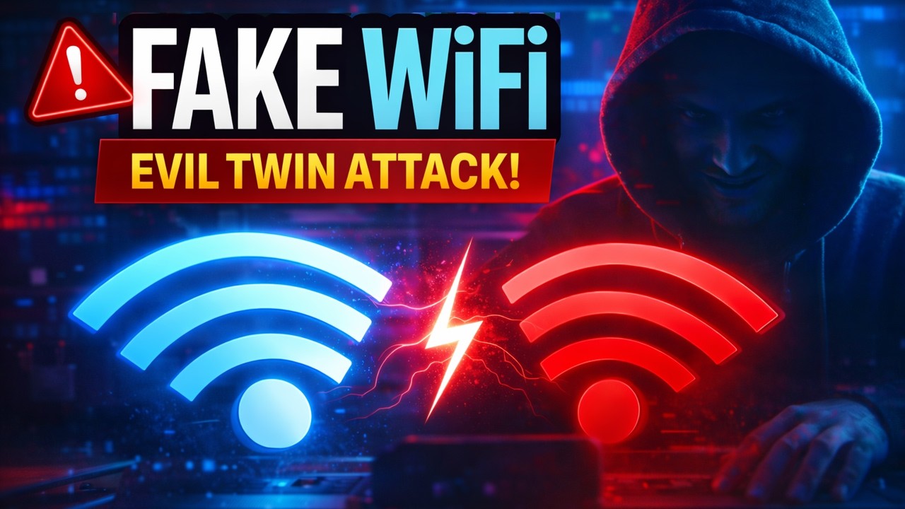 How Fake WiFi Networks Steal Passwords (Evil Twin Attack Explained)