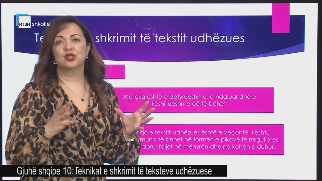 Gjuhë shqipe 10 - Teknikat e shkrimit të teksteve udhëzuese