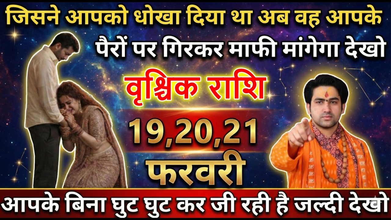 वृश्चिक राशि जिसने आपको धोखा दिया था अब वह आपके पैरों पर गिरकर माफी मांगेगा देखो