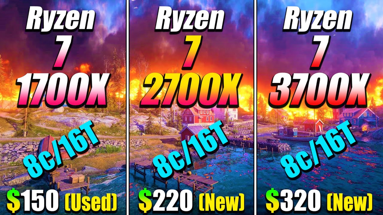 Ryzen 7 1700X vs 2700X vs 3700X | PC Gaming Benchmark Test in 1080p and 1440p