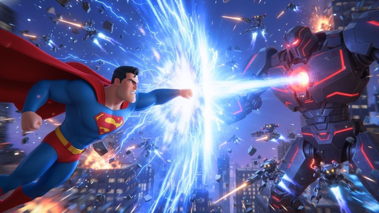 Superman Robot Invasion — Hero Saves the City