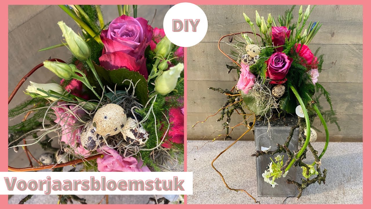Hoe maak je dit voorjaarsbloemstuk 🌸| Cursus bloemschikken #143 | Carlein Tukkers