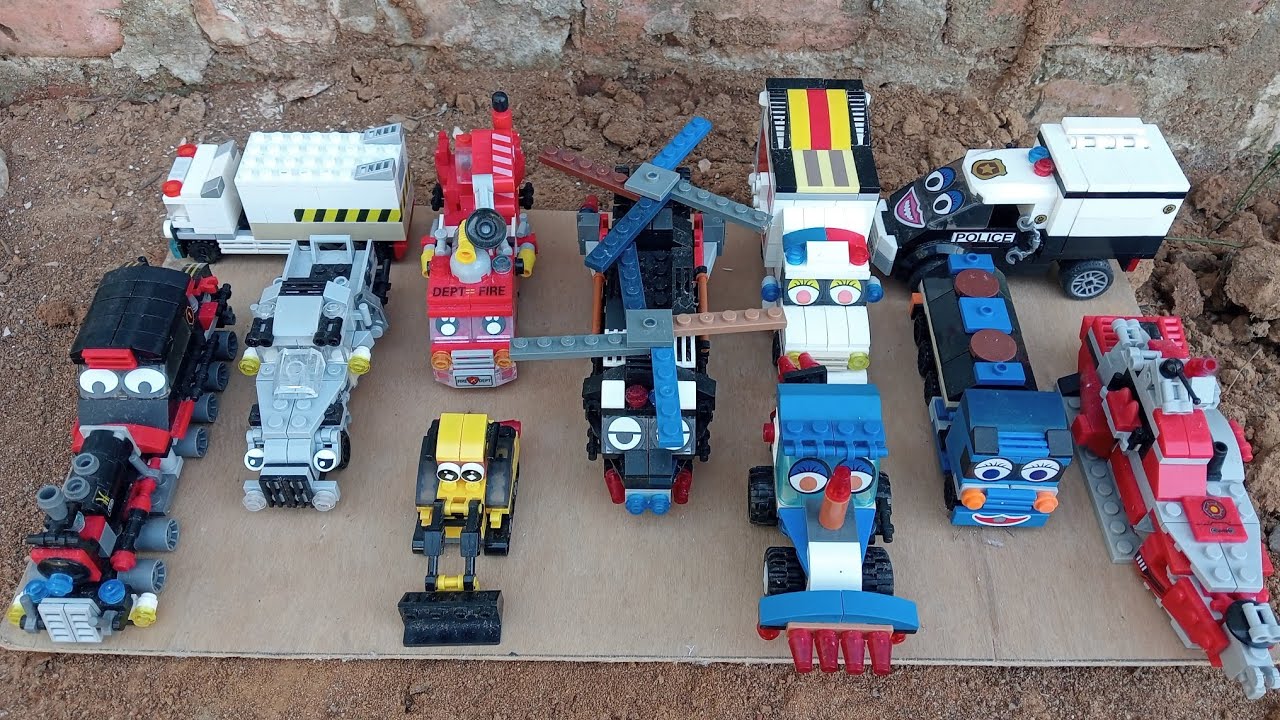 Hunting Mainan Lego Kereta Api, Truk Box, Helikopter, Truk Tangki, Mobil Ambulan, Traktor #9