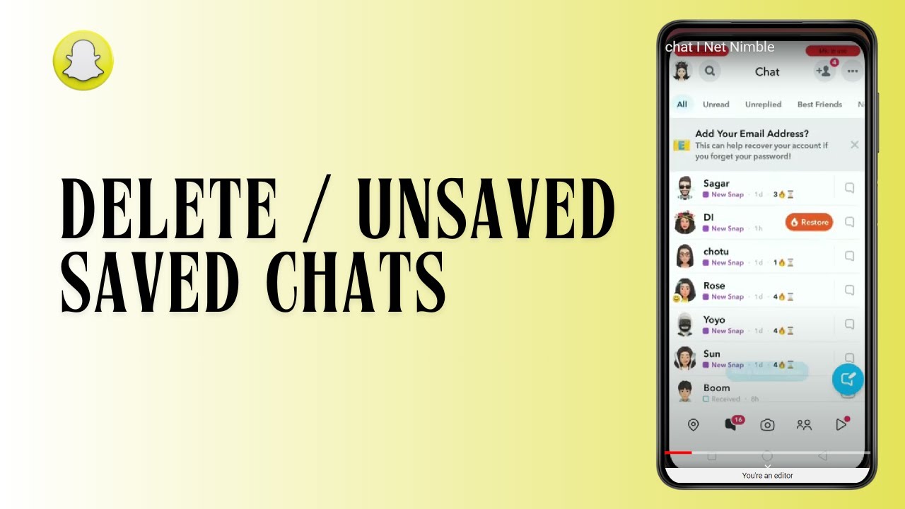 (SOLVED) How To Delete / Unsaved the Saved Chats on Snapchat Permanently