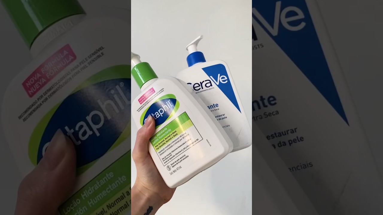 Cetaphil vs CeraVe: Qual &eacute; a melhor lo&ccedil;&atilde;o hidratante? #shorts #skincare #cetaphil #cerave