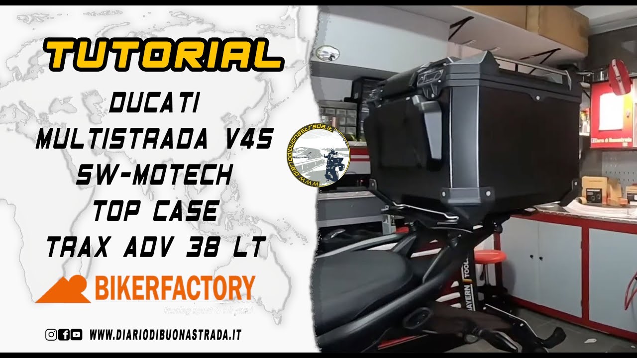 EQUIPAGGIAMENTO DUCATI MULTISTRADA V4S CON ACCESSORI  SW-MOTECH TOP CASE TRAX ADV 38 LT (EPISODIO 1)