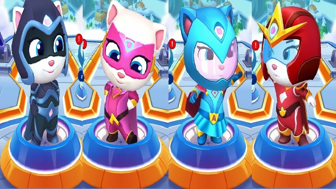 Talking Tom Hero Dash SUPER ANGELA All Outfits Unlocked Gameplay  HD