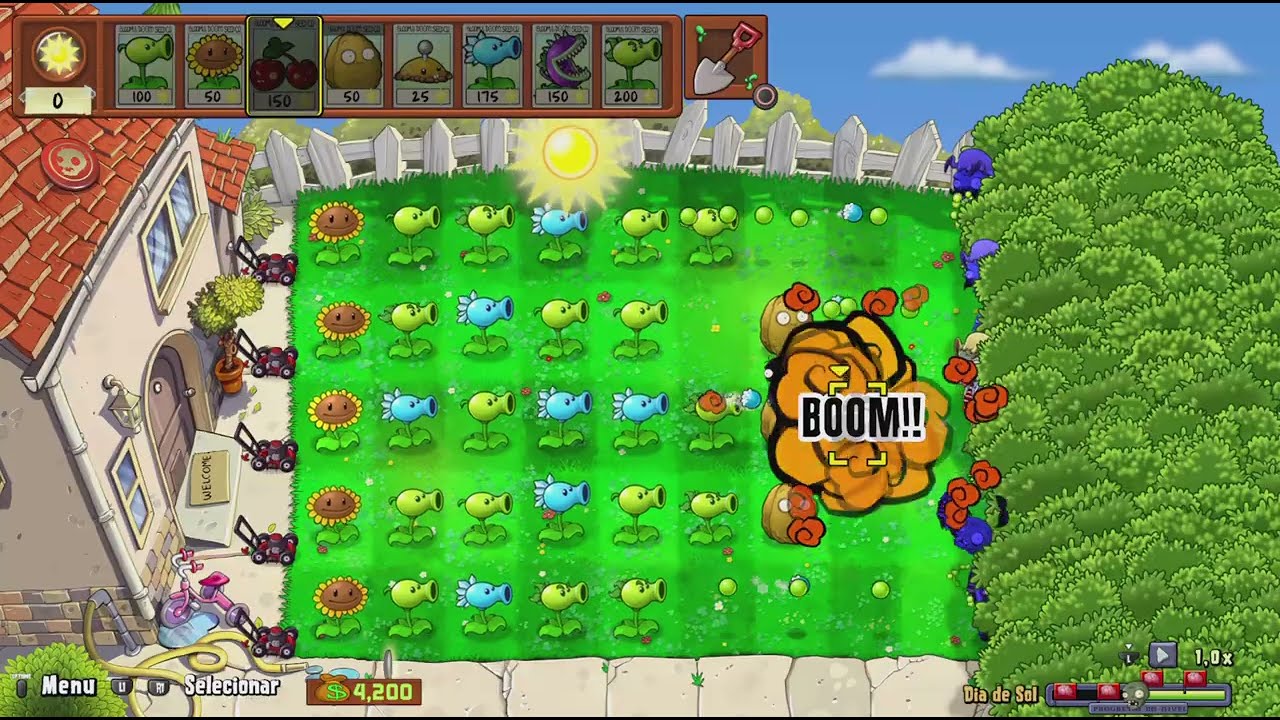 Plants vs. Zombies: Replanted-niveis bônus:dia de sol completo🌅☀️