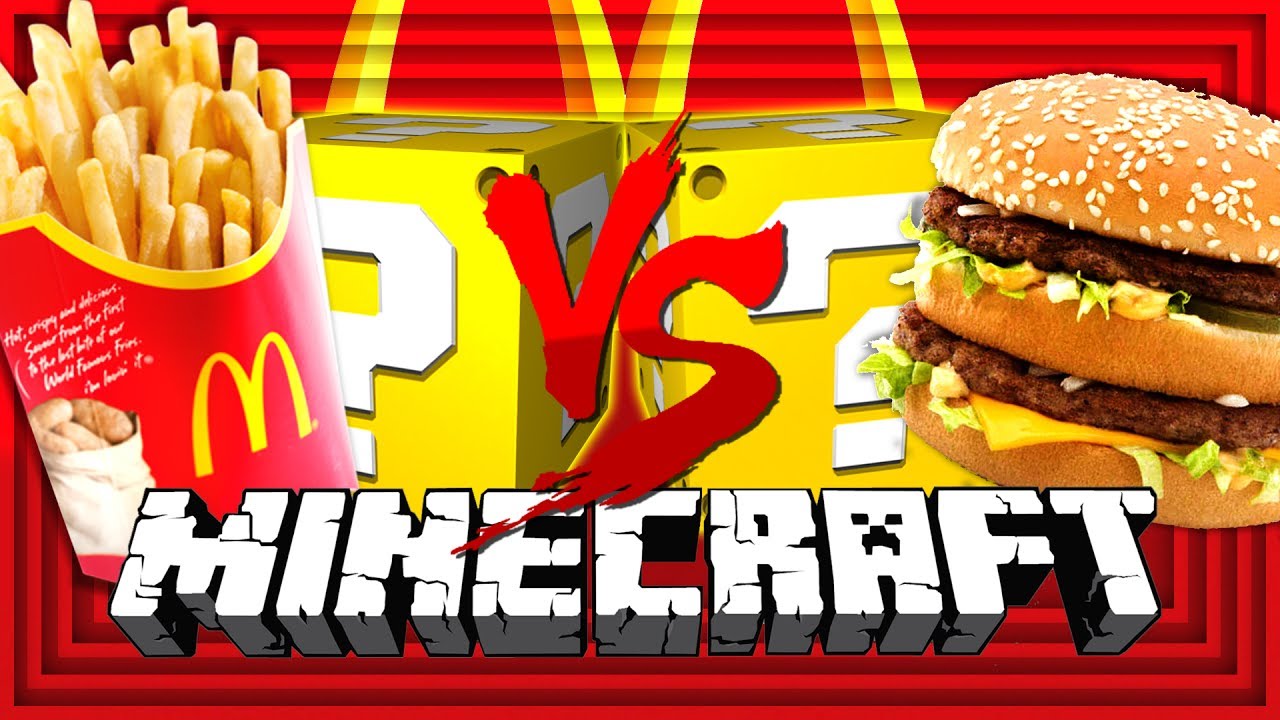1v1v1 FAST FOOD COOK OFF! McDonalds Lucky Blocks! in Minecraft!