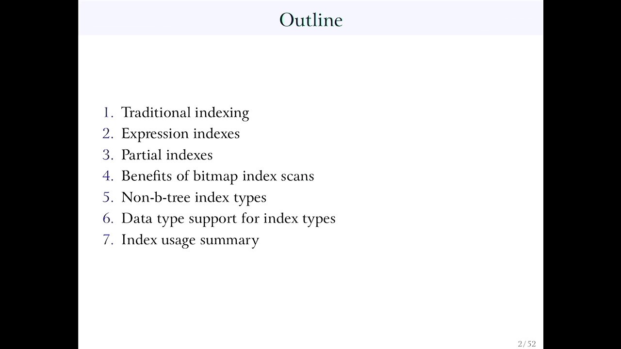 Bruce Momjian: Flexible Indexing with Postgres -- PGCon 2018