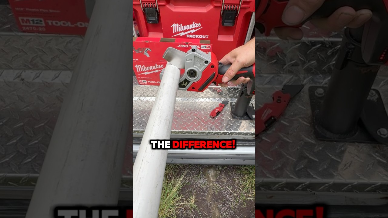 Here&rsquo;s the MILWAUKEE M12 Plastic Pipe Shear Tool! #plumbing #humor #funny #hawaii #tool #mikwaukee