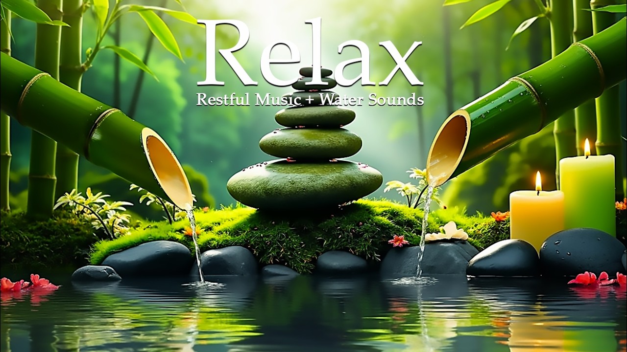 Relaxing Piano & Bamboo Water Sounds for Stress-Free Sleep
