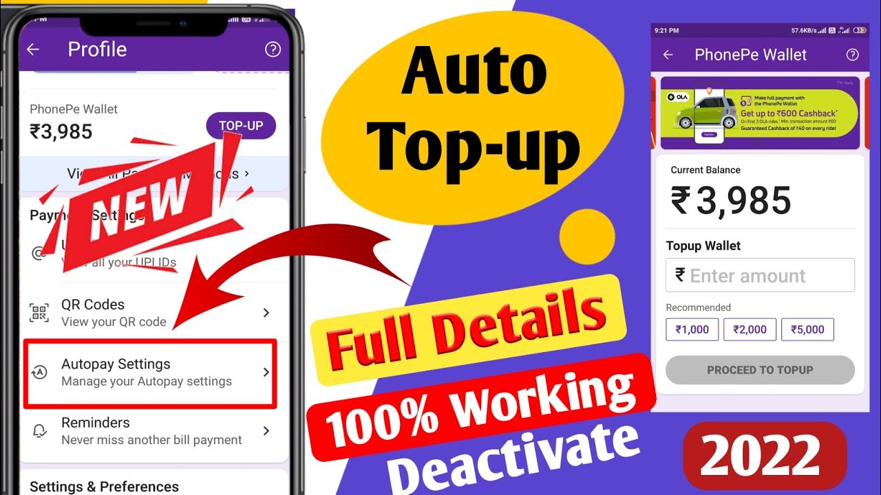 Phonepe Auto top Up deactivate | phonepe auto pay off | How to auto top up Phonepe wallet remove