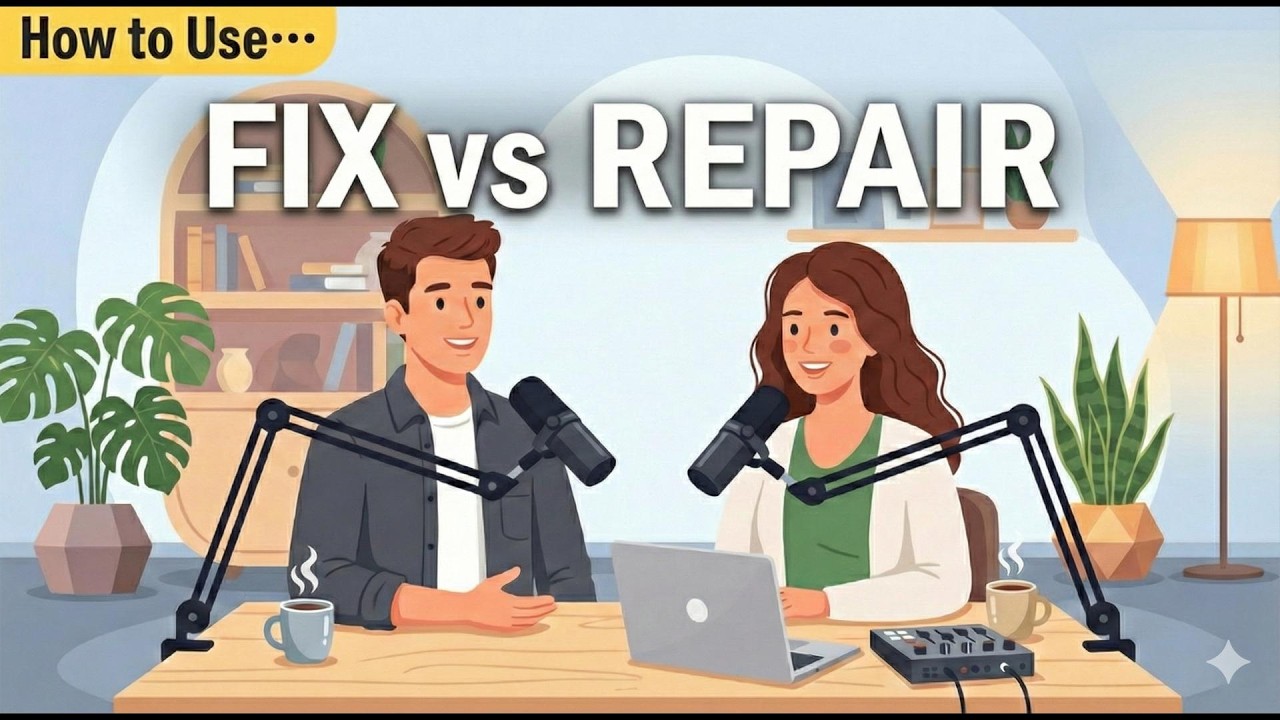How to Use Fix and Repair in English | Easy English Conversation for Beginners A1–B2
