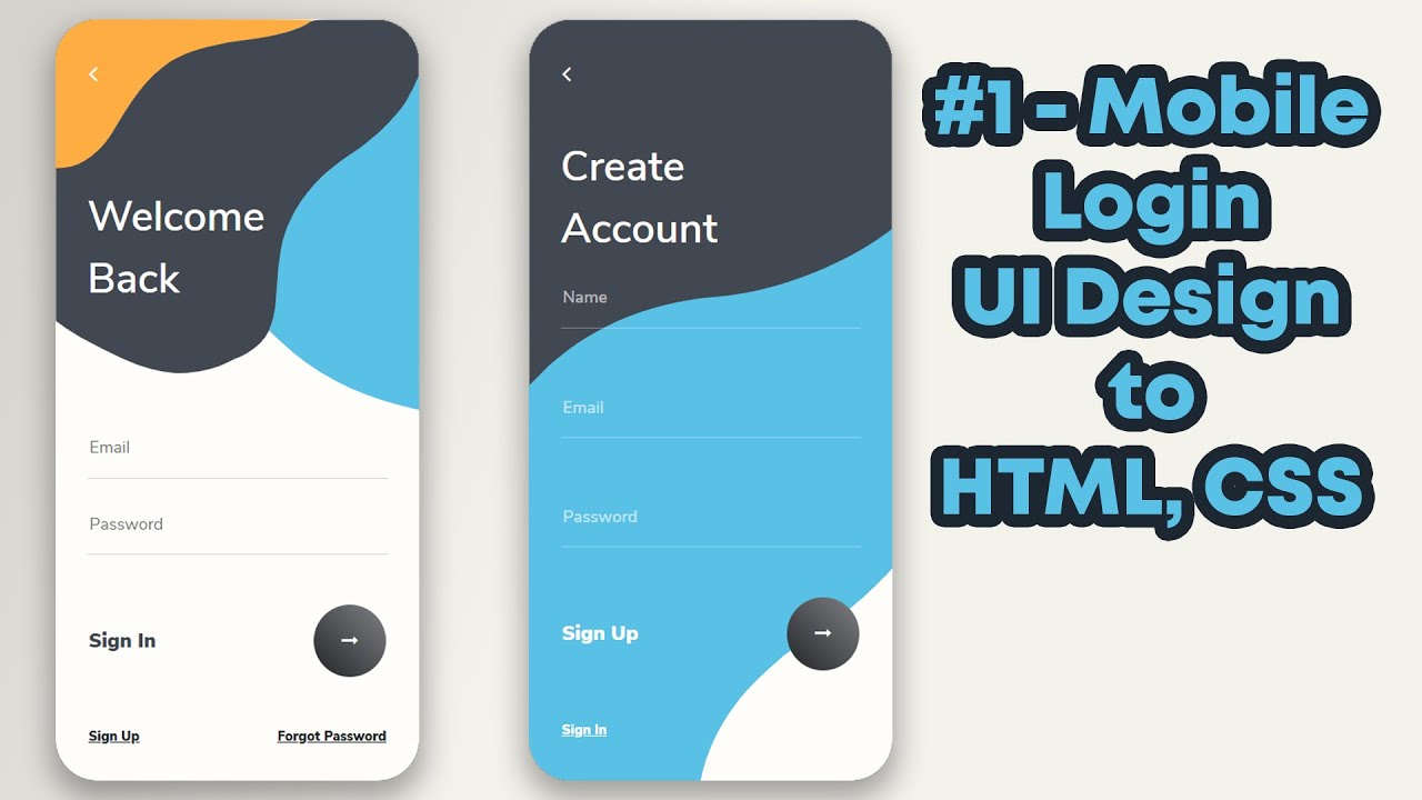 Convert UI Design to HTML, CSS Using Bootstrap 4 | Mobile Login Page #1