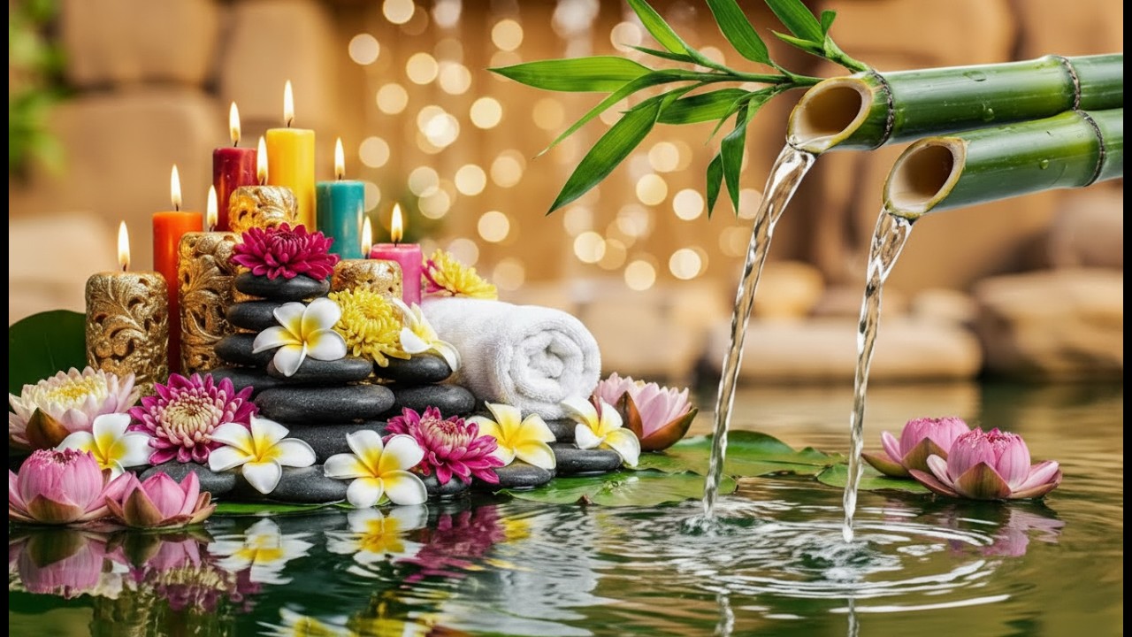 Night Relaxation Music 🫧 Peaceful Bamboo Water Sounds | Deep Sleep, Meditation and Stress Relief