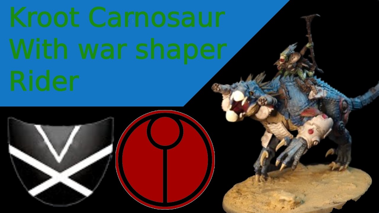 Kroot carnosaur with war shaper rider War shaper & Seraphon saurus oldblood carnosaur