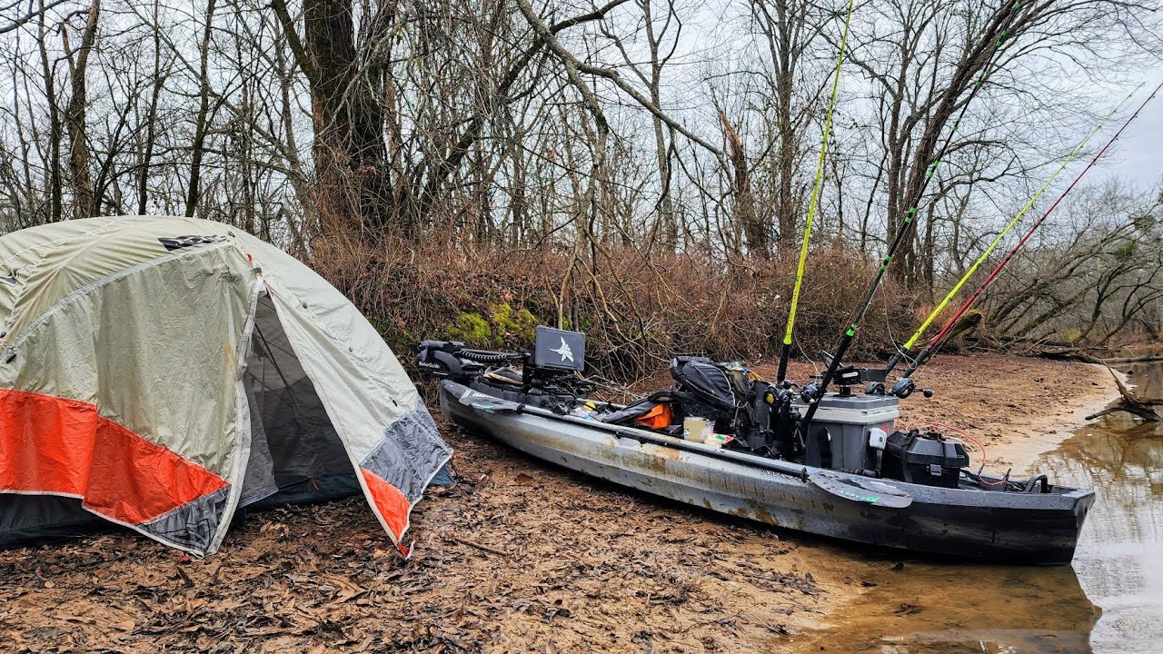 Kayak Camping on a SMALL RIVER!!! (Lots of fish)