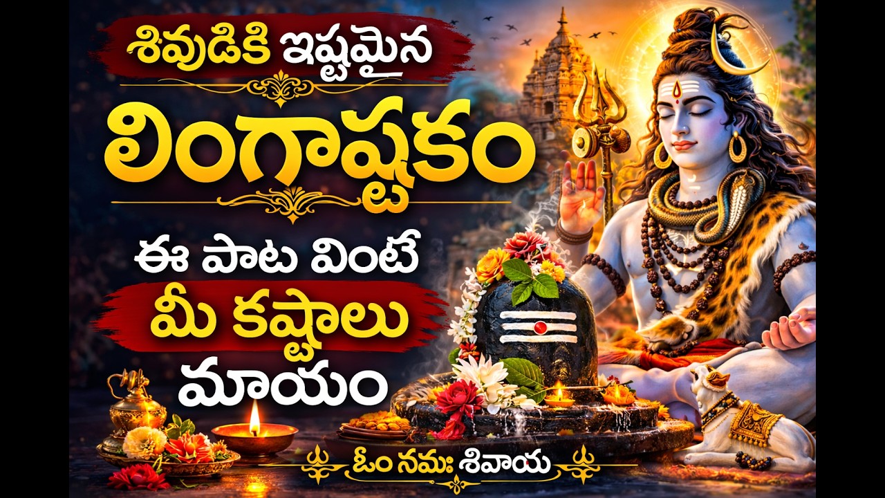 లింగాష్టకం 🔱 Powerful Shiva Stotram | ఈ పాట వింటే మీ కష్టాలు మాయం | Lingashtakam Telugu
