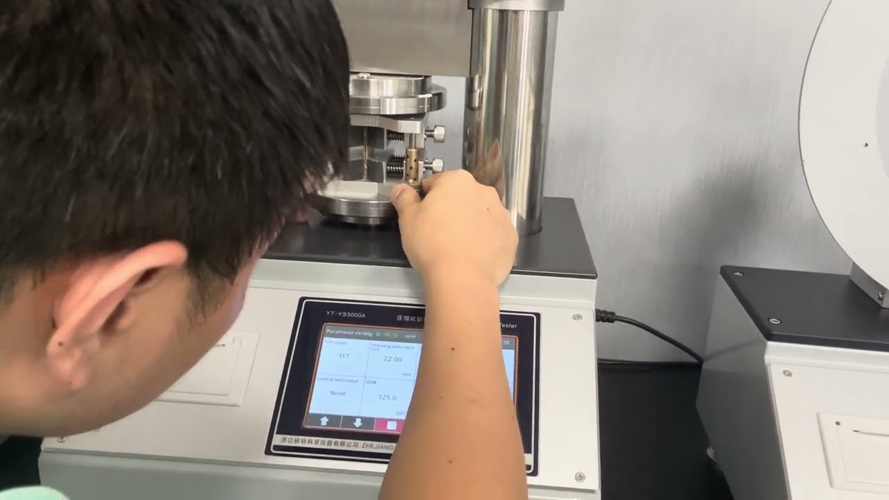 YT-YS3000A Crush Tester 2023- TAPPI ECT Test Operation Video-ECT testing