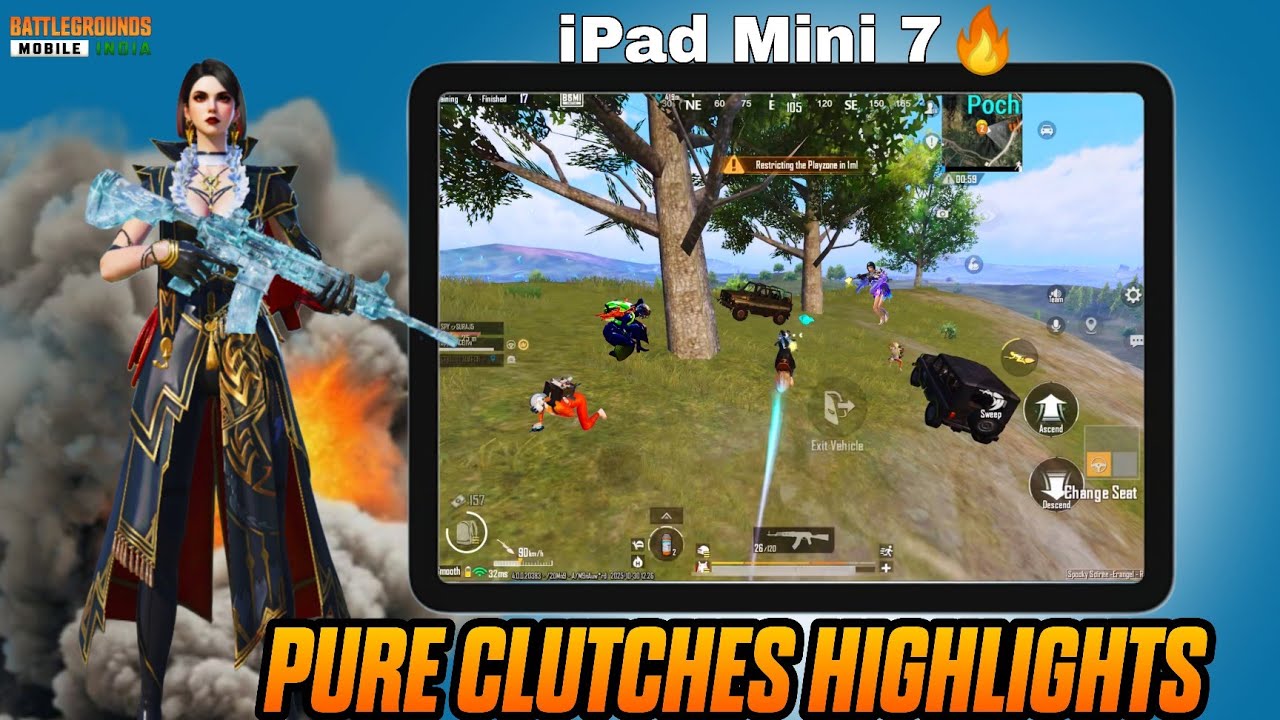 BGMI Clutches Highlights 🔥 | iPad Mini 7 PUBG/BGMI 60FPS Gameplay Test ✅