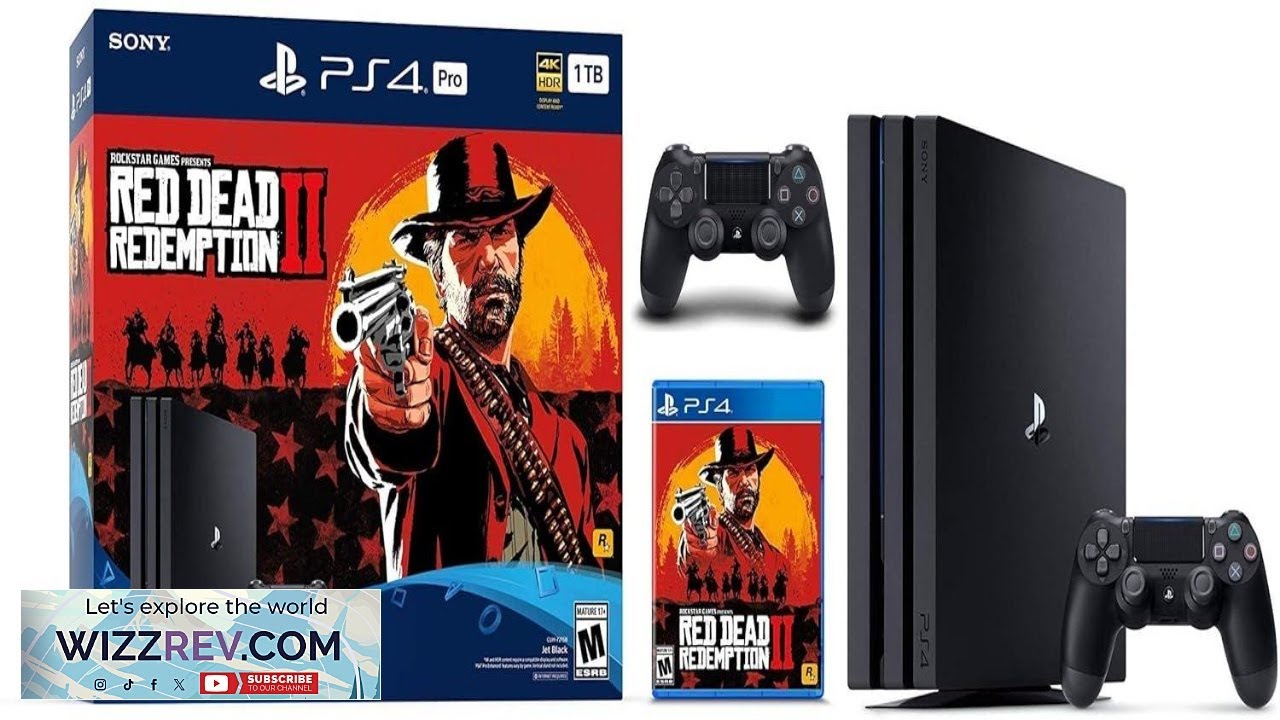 Игровая консоль Sony PlayStation 4 Pro с SSD-накопителем 1 ТБ, игра Red Dead Redemption 2.