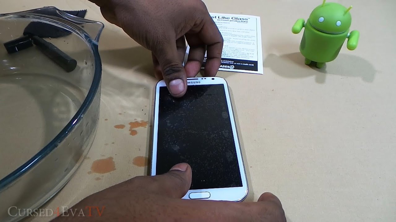 How to apply a Wet Application Screen Protector - (Demoed with Just Like Glass & Galaxy Note 2)