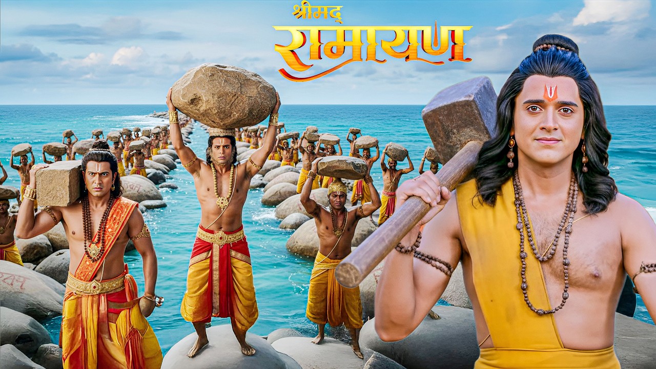 वानर सेना ने किया रामसेतु का निर्माण, श्रीराम ने भी बंटाया हाथ || Shrimad Ramayan