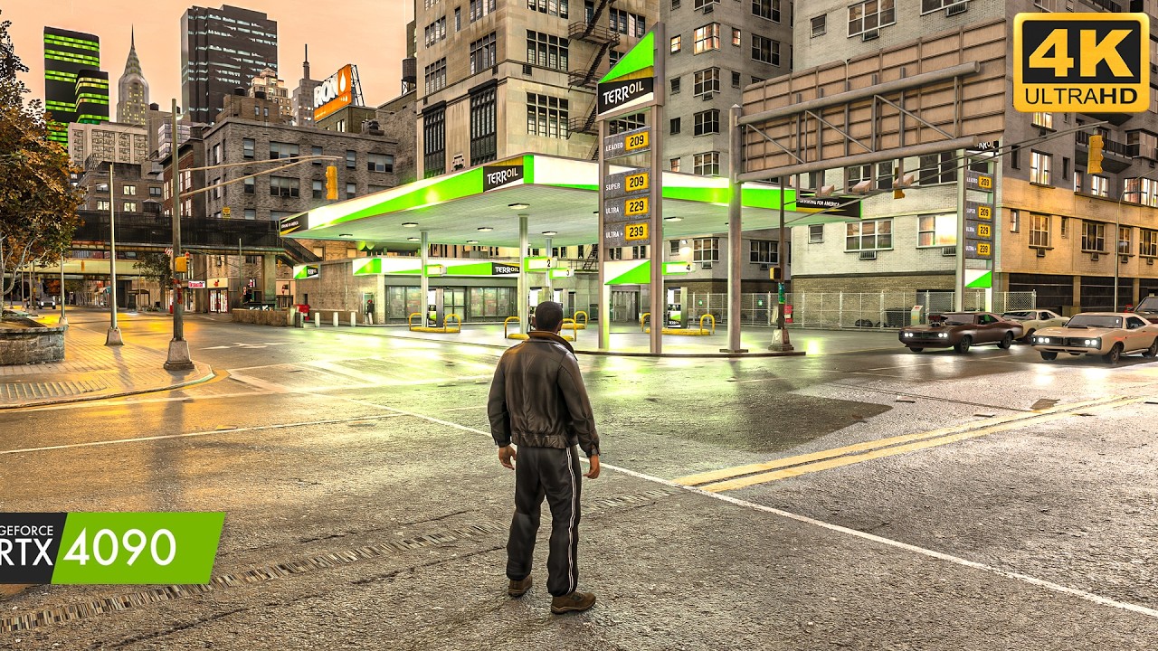 GTA 4 Next Gen Graphics Looks Real | PBR Road + DarkoRTX + Warcao 4K TEXTURE + RTX Reflection Mod