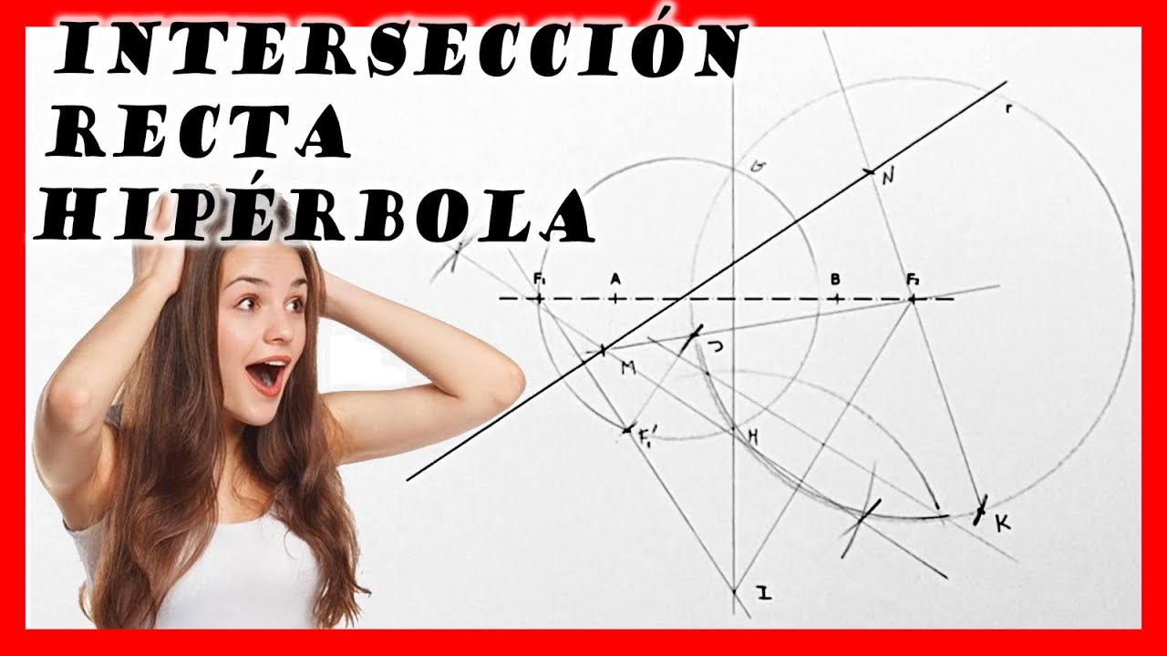 intersección de RECTA con HIPÉRBOLA 💢 método de la circunferencia focal