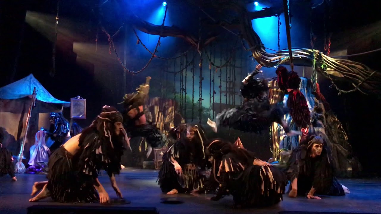 David Gránský, Vojta Drahokoupil a Peter Pecha jako Tarzani; Vojtek, Vojtko a Čekan coby Kerchak