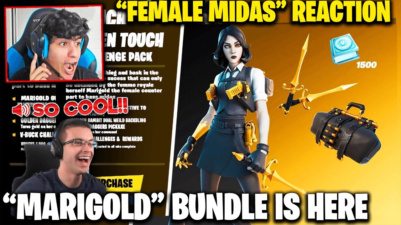 Streamers React To Female Midas Skin In Fortnite Item Shop - Marigold Skin Fortnite