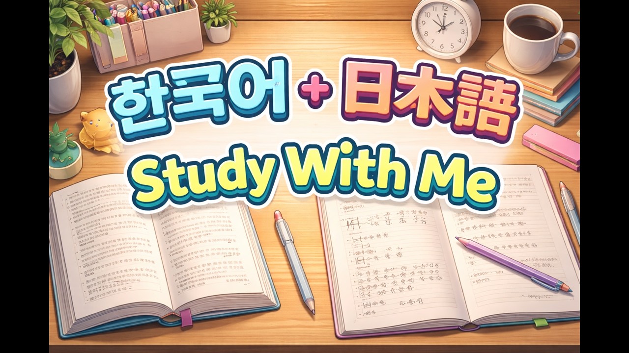 Study With Me · Korean & Japanese Mixed Practice · 3 5 hours