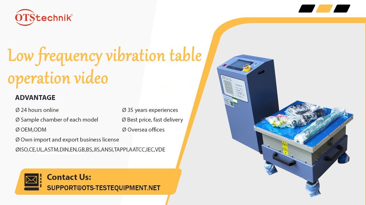 Low frequency vibration table operation video