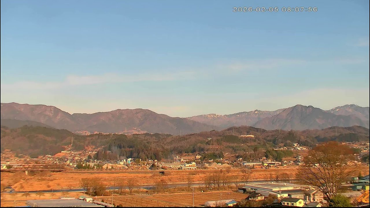 2月5日 ライブカメラ　風越山、JR飯田線、天竜川