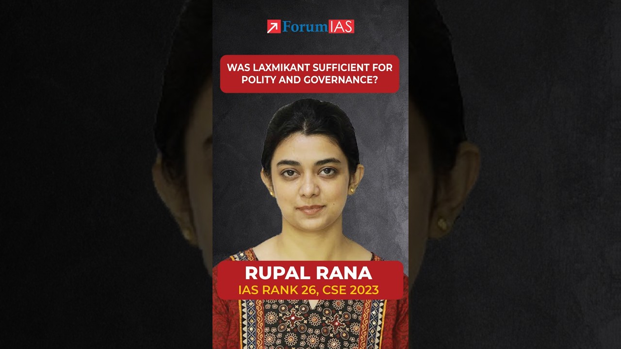 Was Laxmikanth Sufficient For Polity and Governance? | Rupal Rana IAS Rank 26 #shorts #polity