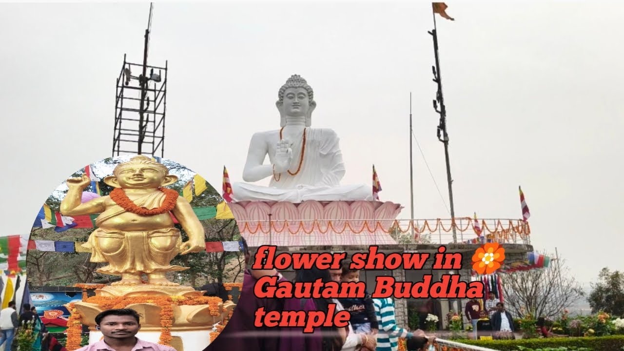 Flower show in Gautam Buddha temple reliance township #minivlog #reliance #buddhatemple #viralvlogvi