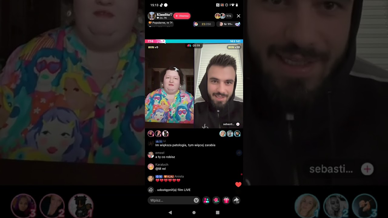 Klaudeliza Klaudita zazdrosna o duże gifty Sebastiana Majewskiego LIVE 07.02.2026 r.
