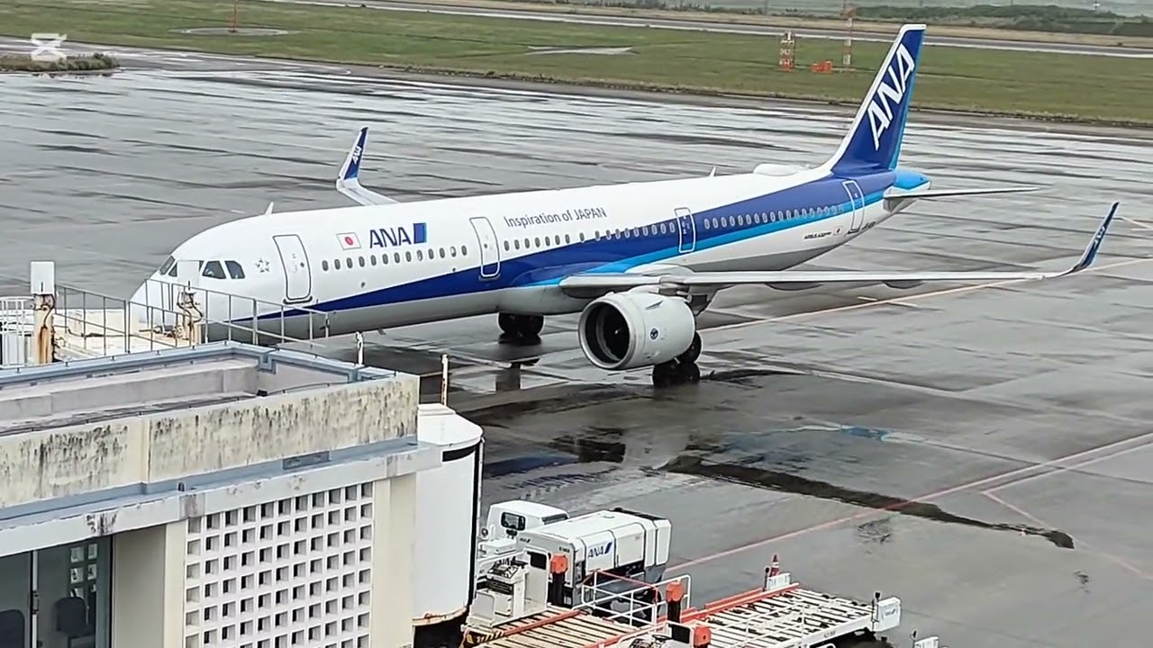 新石垣空港にa321 が飛来！初見！　ANAa321−272N  2025年3月31日in南ぬ島【ぱいぬしま】石垣空港