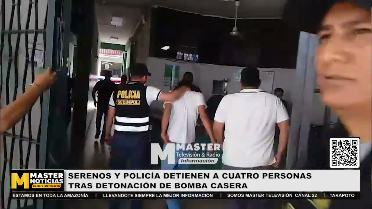 SERENOS Y POLICÍA DETIENEN A CUATRO PERSONAS TRAS DETONACIÓN DE BOMBA CASERA