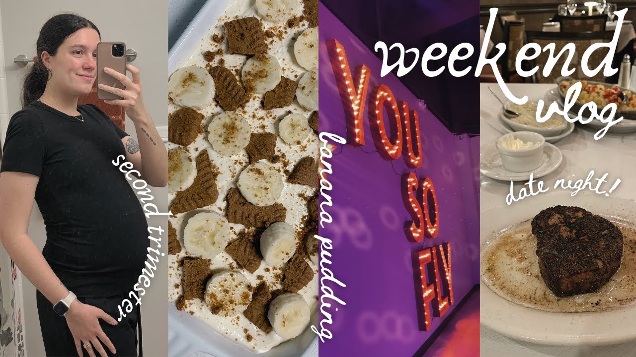 Weekend vlog: 20 weeks, dance fitness class, date night, Sunday reset, biscoff banana pudding, etc!