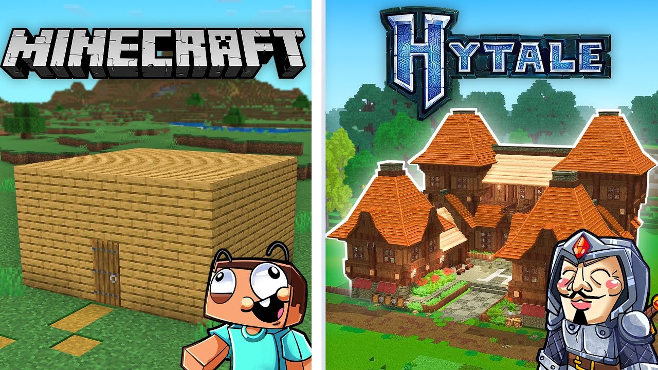 ULTIMATE HYTALE STARTER HOUSE BUILD! (Minecraft vs Hytale)