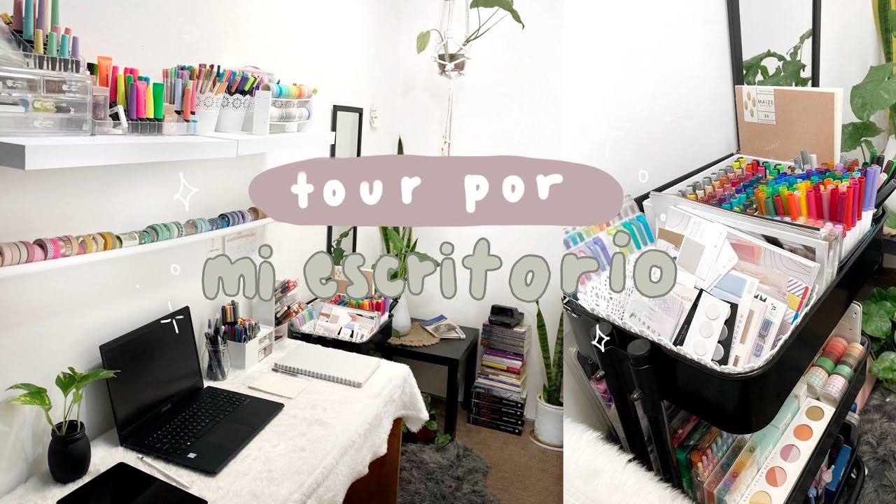 🤍 TOUR por mi ESCRITORIO y ÁREA DE ESTUDIO 📎 mi colección de plumones / thelma study ✨