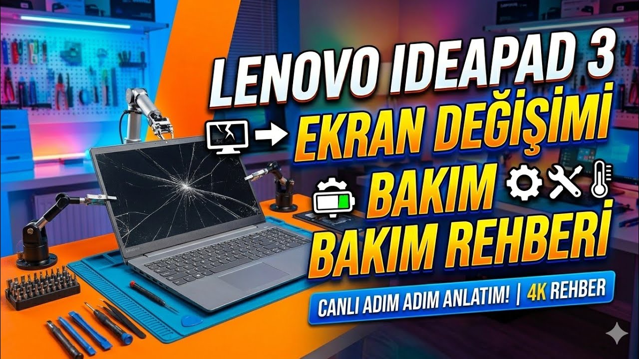 Lenovo IdeaPad 3 15ITR6 Ekran Değişimi ve Bakım | Adım Adım Laptop Tamiri