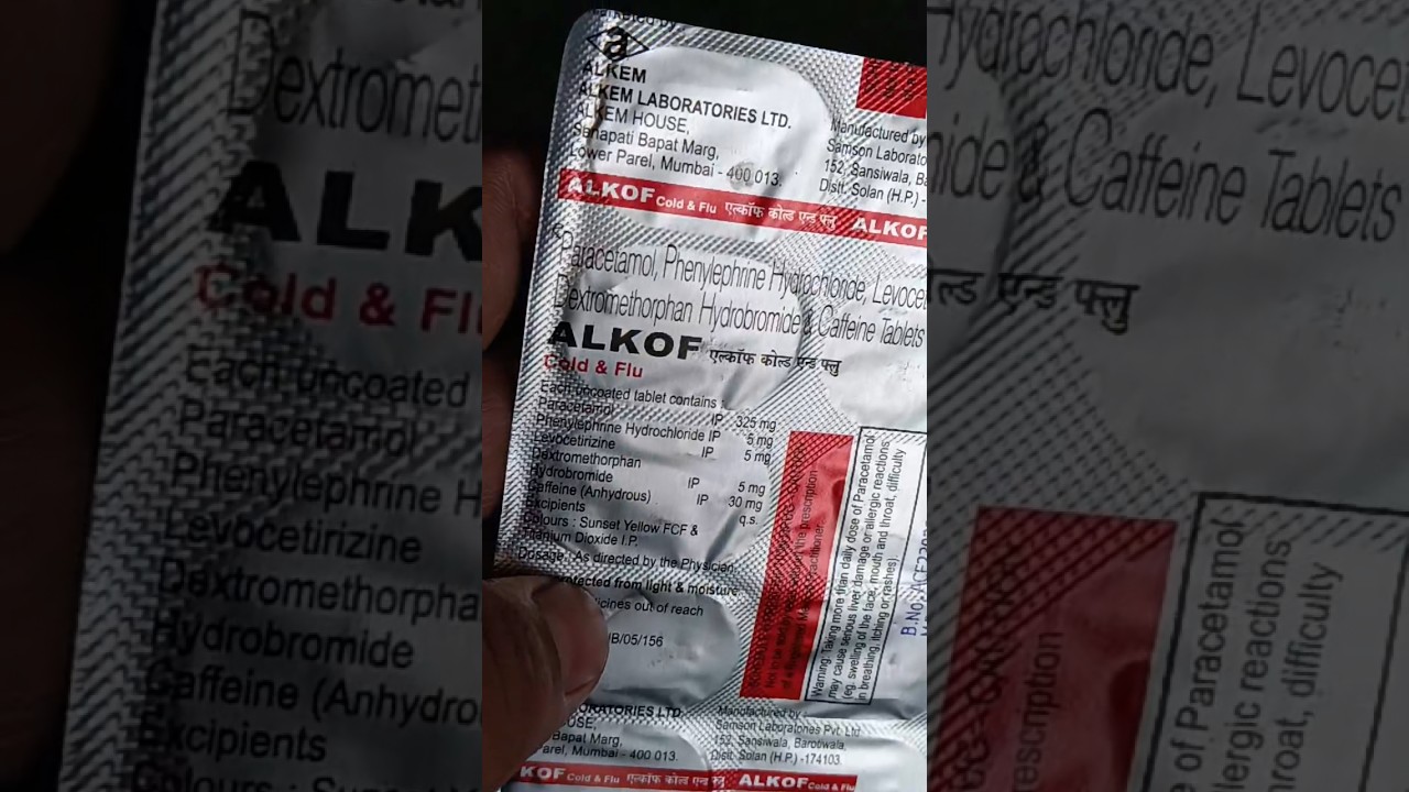 ALKOF COLD & Flu tablet in hindi #trending #tablet #medicine
